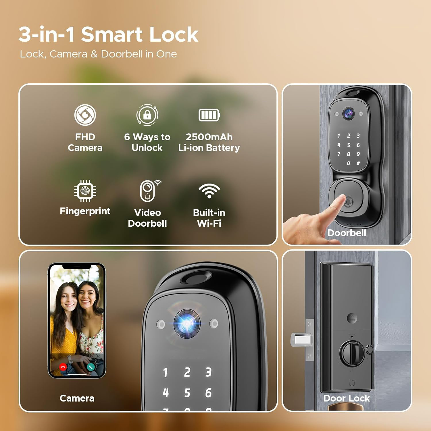 Tuya Wifi Smart Door Lock ‎Cam - огляд і ціна Electronics & Gadgets Starting With D
