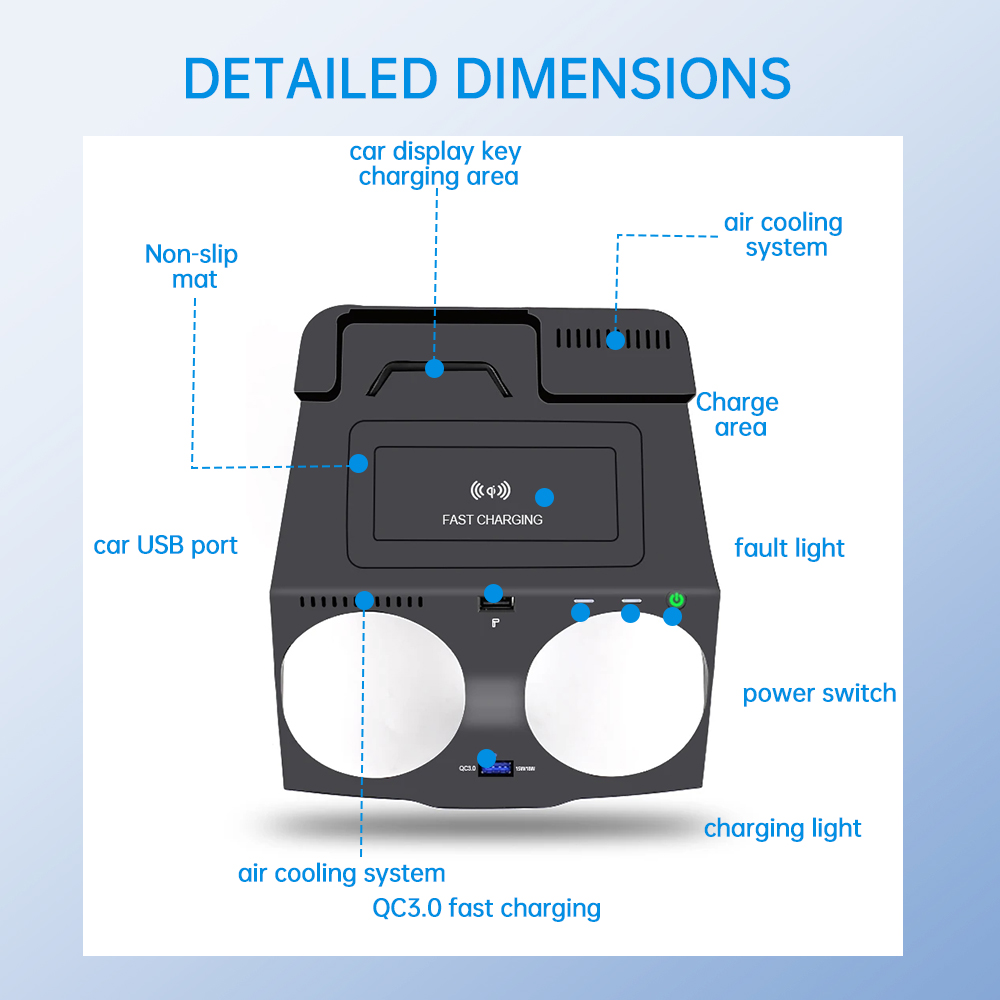 For BMW 5 6 Series G30 G38 G32 - огляд і ціна Wireless Phone Charger Pad